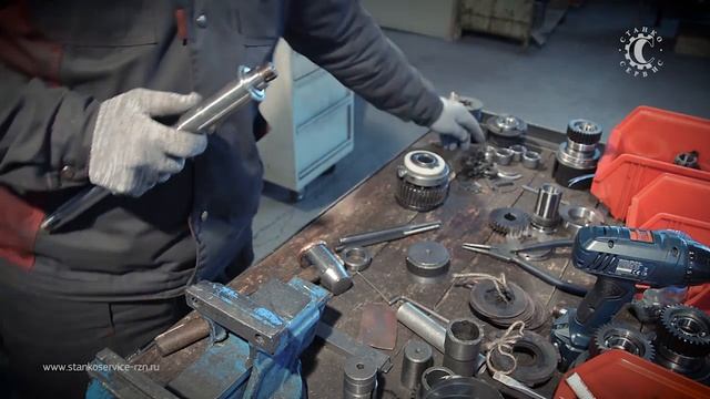Сборка фрикционной муфты (вала) фрезерного станка 6Р12/6Р82