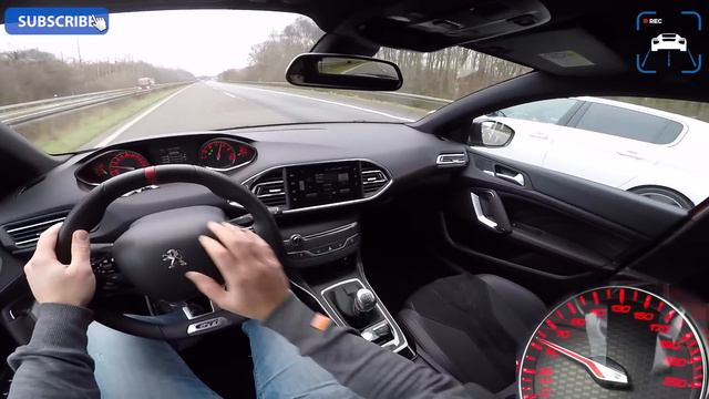 Peugeot 308 GTi 250 vs 270 POV AutoBahn ACCELERATION & TOP SPEED