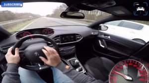 Peugeot 308 GTi 250 vs 270 POV AutoBahn ACCELERATION & TOP SPEED