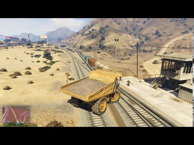 GTA 5\ HVY Dump VS Train / промышленный транспорт против поезда смотреть онлайн