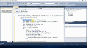 Import csv file to datagridview control in vb.net