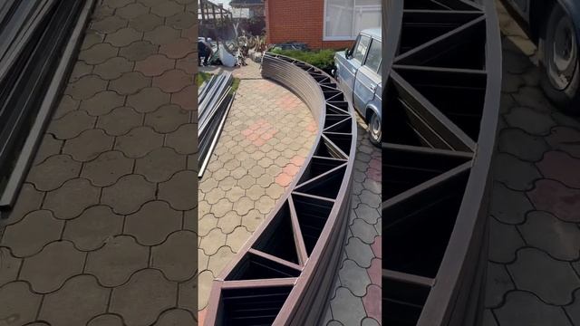 Навес для бассейна 16*8,5 второй день монтажа смотреть онлайн