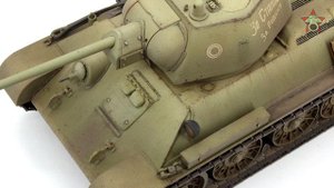 После сборки Т-34 42 - советский средний танк, модель Звезда 1/35. Built Model T-34 tank Zvezda 1:3