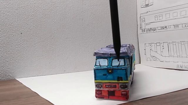 Модель тепловоза ТЭ109-016 "Людмила" из бумаги смотреть онлайн