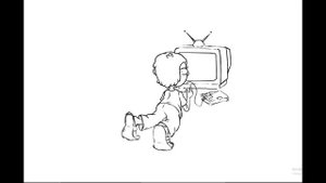 Рисую маскота, играющего в приставку. Скетч