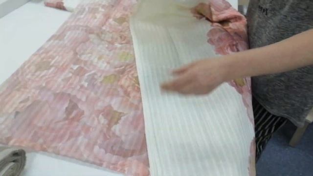 Шторы льняные тюлевые "Пионы"