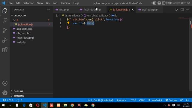How to delete data using ajax   ||  remove data from database in ajax  and php