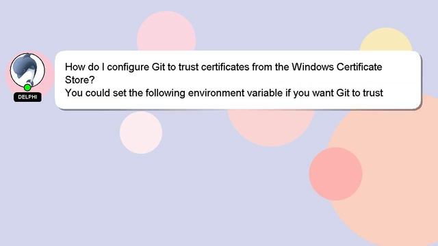How do I configure Git to trust certificates from the Windows Certificate Store? смотреть онлайн