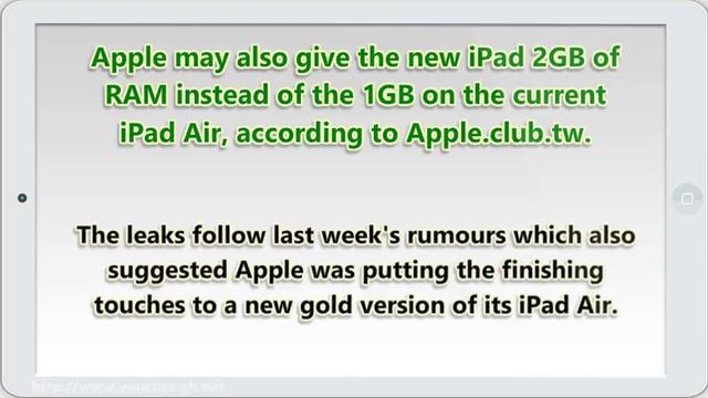 Rumours of a gold iPad Air and reveal a Touch ID sensor смотреть онлайн