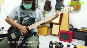 Bass elektrik Fender Jazz Bass hitam custom