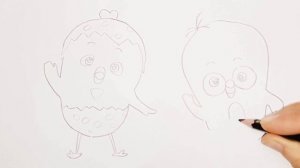 Как нарисовать цыплёнка Комо, Тото и Ворми | Добрый Комо | мультик раскраска для детей