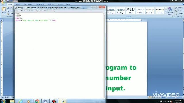 Python program to print the sum of two numbers.