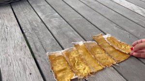 Easy DIY Gold Tapestry inspired by Olga De Amaral and 1st Dibs