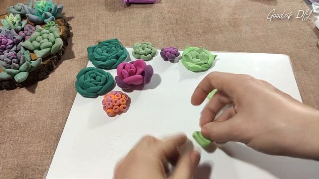 Суккуленты Лепка Мастер класс Воздушный пластилин ЧАСТЬ 1