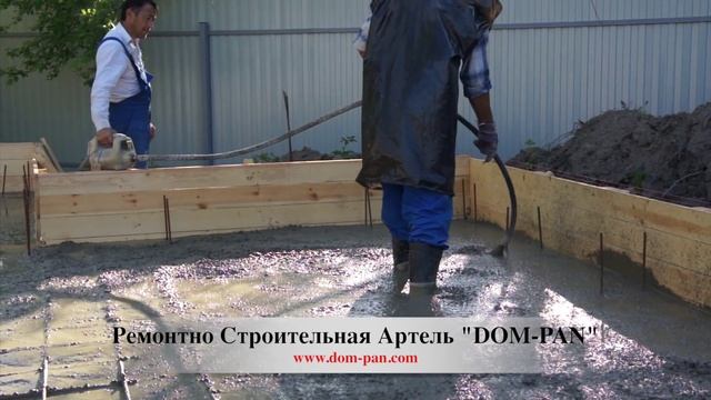 Заливка фундамента ж/б плита с верхним ростверком смотреть онлайн