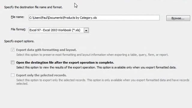 Microsoft Office Training - Export MS Access Report into MS Excel