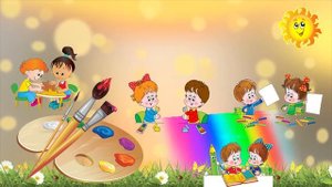 Футаж дети рисуют в детском саде