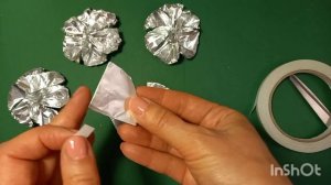 DIY  Tin Foil Flower/ Alufolie Blumen / Цветы из фольги /  очень легко