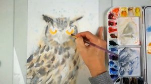 Рисуем сову акварелью. Акварельный мастер-класс