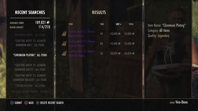 Navigating the "Recent Searches" in ESO Guild traders: keeping track in a long list (Console). смотреть онлайн
