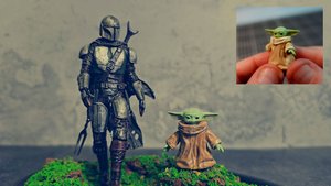 Диорама Мандалорец и Грогу / Звёздные войны