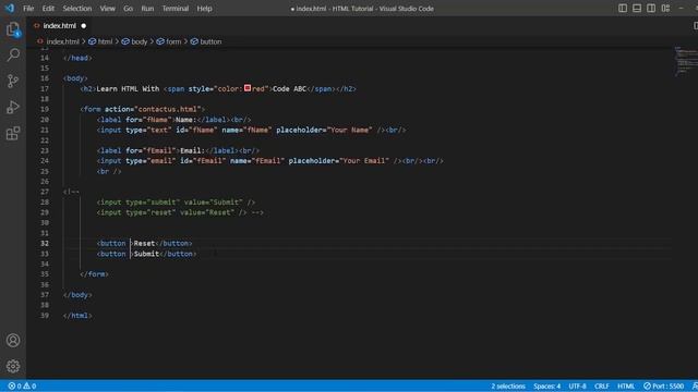 HTML Bangla Tutorial #17 Website responsive and Button Type Code ABC