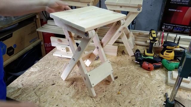 Складной ,деревянный Табурет смотреть онлайн