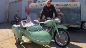 Мотоцикл Иж Юпитер 2 с коляской. Восстановлен мотоателье Ретроцикл