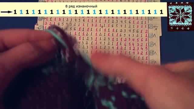 Жаккардовый узор "Снежинка" спицами. (Jacquard knitting. Norwegian pattern)