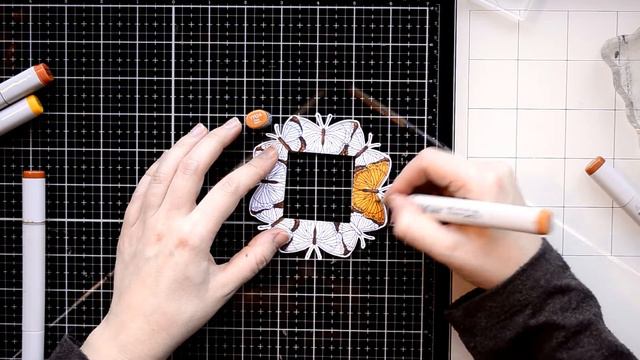 Build a Square Butterfly shaker frame. Quick coloring tips