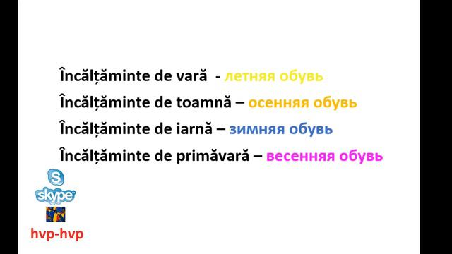 Румынский язык онлайн. Словарь - Одежда. Îmbrăcămintea.