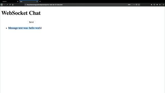Advance Web Development || 53 7.3 Use Starlette to establish WebSocket