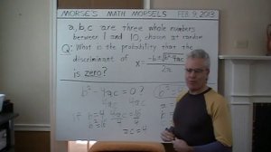 Mathematics - Probability of the discriminant equalling zero