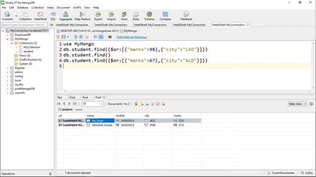 12- Query | Show Documents using OR & AND Conditions in MongoDB | MongoDB Tutorial in Hindi