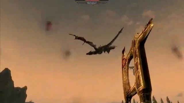 Dragon fighting in Skyrim смотреть онлайн