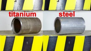 HYDRAULIC PRESS VS CARBON FIBER AND TITANIUM PIPE