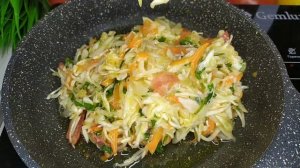 Вкусный и сытный ужин из самых доступных продуктов: запеканка из капусты на сковороде