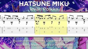 Hatsune Miku - Ievan Polkka Guitar Tutorial [TABS] (Fingerstyle) / Vibing Cat Meme Song Guitar Tabs