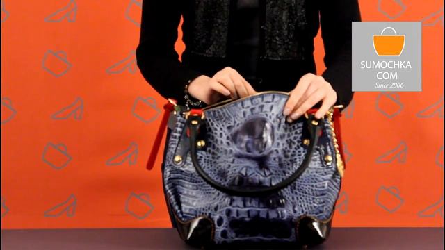 Классическая сумка Marino Orlandi 4411C croc blue смотреть онлайн