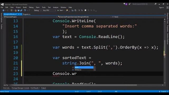 string sort words in c#