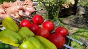 ГОТОВИМ  КУРИНЫЙ ШАШЛЫК и ОВОЩИ НА  МАНГАЛЕ / ПИКНИК в ГОРАХ