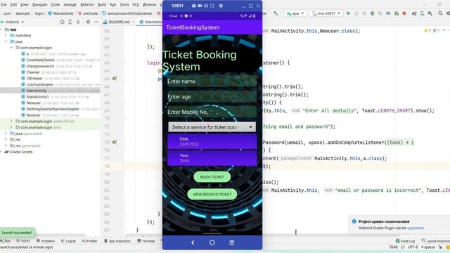 Online Ticket Booking System Project | Android and Website Project for College Students Free projec