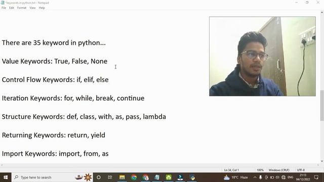 keyword in python in hindi || python's keyword || coding dost