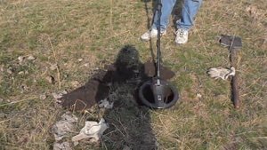 Поиск монет у себя на огороде