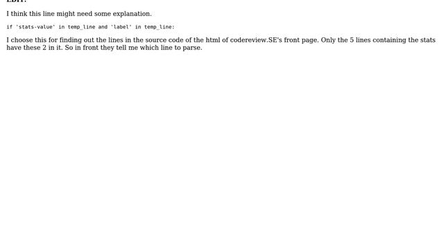 Code Review: Review Python script for getting the stats of codereview.SE into a file for analysis