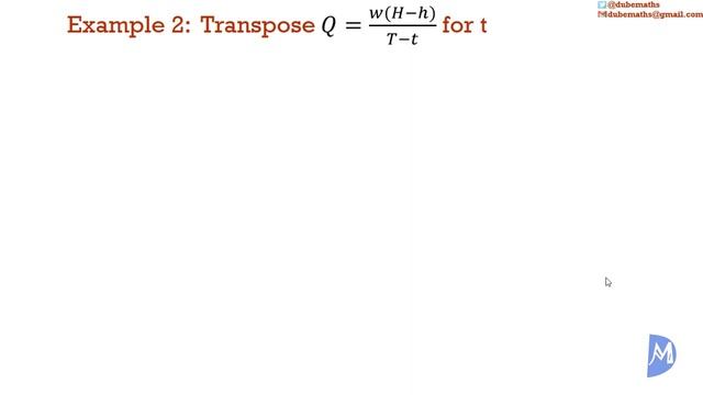 Changing the subject of the formula | Transposition of formulae | Algebra