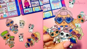 Набор бумажных кукол лол с одеждой для вырезания в альбоме