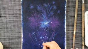 Уроки рисования. Как рисовать салют. Пишем салют.