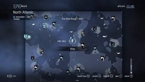 Assassins creed Rogue - Templar treasure map relic - 487, - 305 North Atlantic