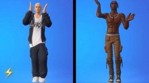 Fortnite New Eminem Skin Vs Travis Scott Skin with Dances & Emotes!